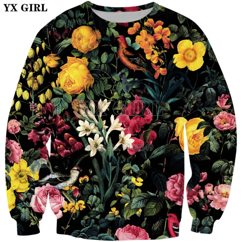 YX GIRL Drop shipping 2018 new Fashion Mens Womens Long sleeve Sweatshirt Floral and Birds pattern 3d Print Casual Pullover
YX GIRL Drop shipping 2018 new Fashion Mens Womens Long sleeve Sweatshirt Floral and Birds pattern 3d Print Casual Pullover