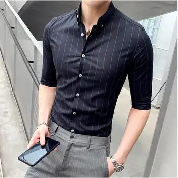2019 Summer dress Shirt Men Fashion business stripe Shirts Men Half Sleeve Slim Fit Streetwear Camisa Masculina Men Shirt S-3XL
2019 Summer dress Shirt Men Fashion business stripe Shirts Men Half Sleeve Slim Fit Streetwear Camisa Masculina Men Shirt S-3XL