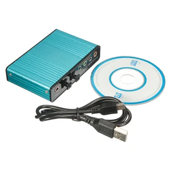 External Sound Card USB 6 Channel 5.1 Audio S / PDIF Optical Sound Card For PC Light blue
External Sound Card USB 6 Channel 5.1 Audio S / PDIF Optical Sound Card For PC Light blue