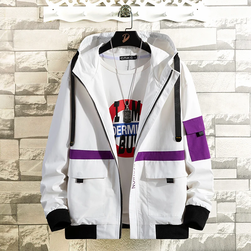 2019 New Casual Patchwork Jacket Men Pocket Zipper Hooded Mens Jackets and Coats Man Japanese Style Tactical Outerwear Size
2019 New Casual Patchwork Jacket Men Pocket Zipper Hooded Mens Jackets and Coats Man Japanese Style Tactical Outerwear Size