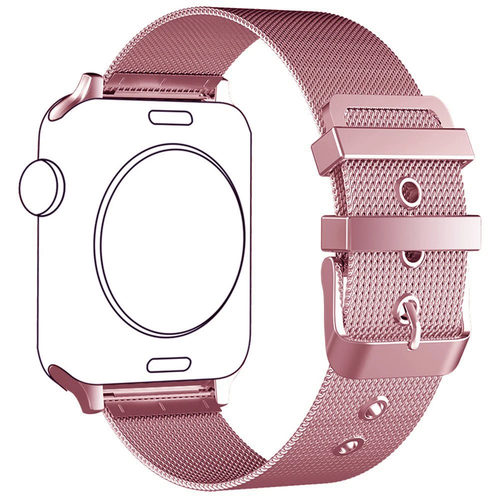 Браслет розовое золото ML для Apple Watch Band Series 1/2/3 ремешок на запястье из нержавеющей
