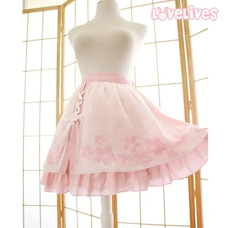 Japanese Style Sweet Lolita Girls Short Skirt Sakura Print Bestie Ribbon Bowknot Women Summer Chiffon Skirt Pink
Japanese Style Sweet Lolita Girls Short Skirt Sakura Print Bestie Ribbon Bowknot Women Summer Chiffon Skirt Pink
