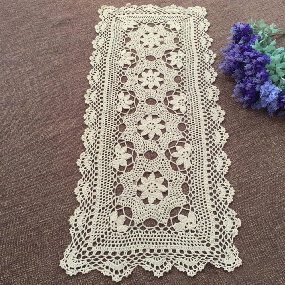 Rainqueen Handmade Crochet Lace Table Runner Flower Retro TV Cabinet Cloth Cotton Woven Placemat Wedding Dinner Decorative Beige
Rainqueen Handmade Crochet Lace Table Runner Flower Retro TV Cabinet Cloth Cotton Woven Placemat Wedding Dinner Decorative Beige