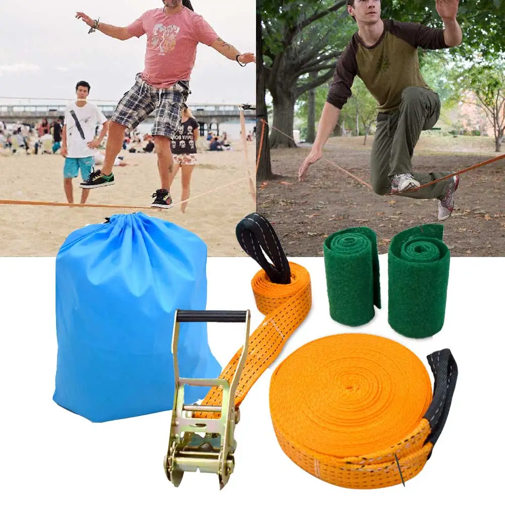GeerTop Slackline Kit Rock Climbing Balance Practice Line With Tree Protectors Coordination Ability Trainer Outdoor Challenge
GeerTop Slackline Kit Rock Climbing Balance Practice Line With Tree Protectors Coordination Ability Trainer Outdoor Challenge
