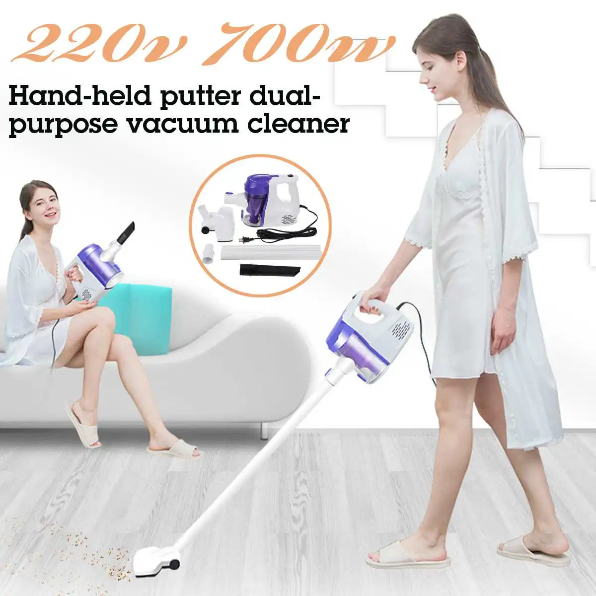 220V 700W Household Hand-held Putter Portable Vacuum Cleaner Portable Collector Home Aspirator Hand Held Putter Dual Purpose
220V 700W Household Hand-held Putter Portable Vacuum Cleaner Portable Collector Home Aspirator Hand Held Putter Dual Purpose