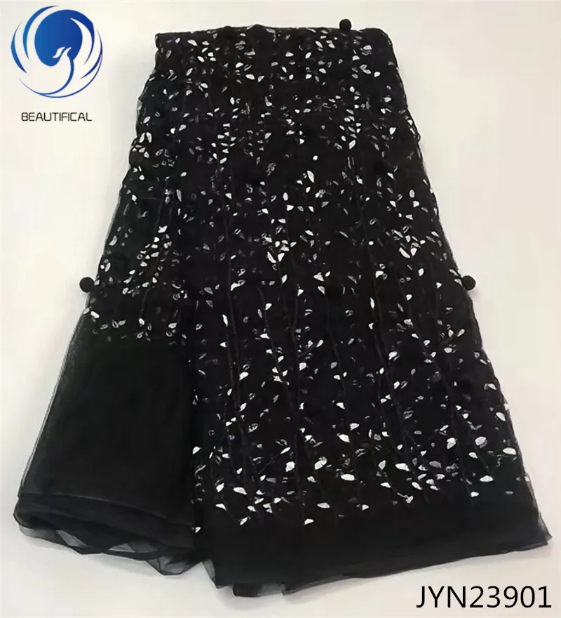 Beautifical Nigerian lace fabrics High quality black french lace fabric 3d flowers tulle lace for wedding dress 5yards JYN239
Beautifical Nigerian lace fabrics High quality black french lace fabric 3d flowers tulle lace for wedding dress 5yards JYN239
