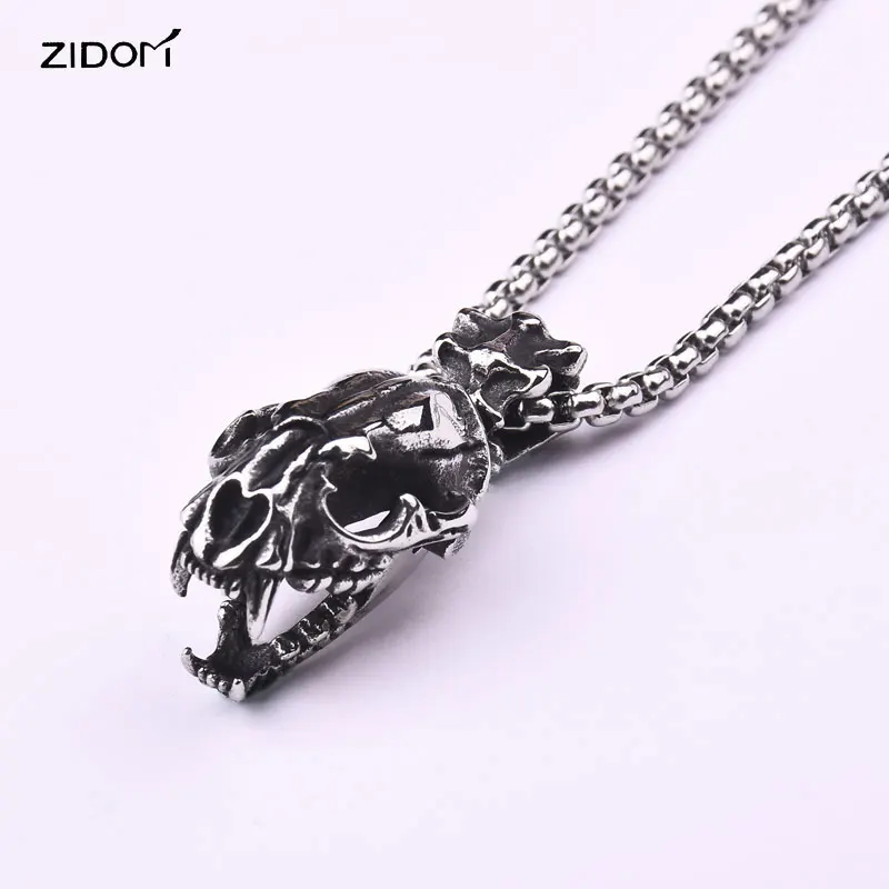 Men trendy 3D smilodon Skull pendant necklaces Stainless Steel 20-24inch long chain fashion punk necklace men vintage jewelry
Men trendy 3D smilodon Skull pendant necklaces Stainless Steel 20-24inch long chain fashion punk necklace men vintage jewelry