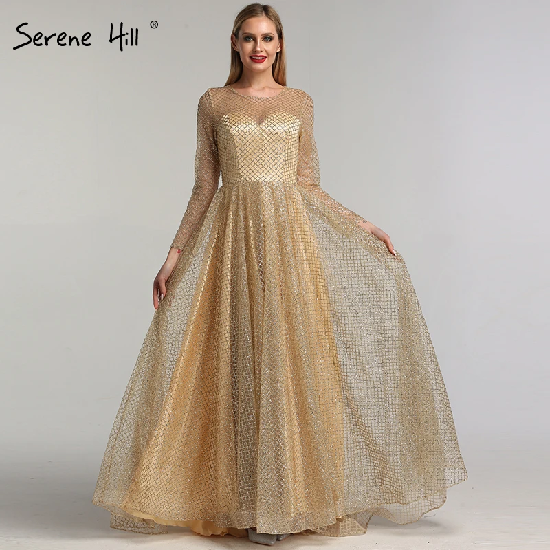 Gold Muslim Long Sleeves A-Line Prom Dresses 2019 O-Neck Luxury Glitte Formal Prom Gowns Real Photo BLA60942
Gold Muslim Long Sleeves A-Line Prom Dresses 2019 O-Neck Luxury Glitte Formal Prom Gowns Real Photo BLA60942