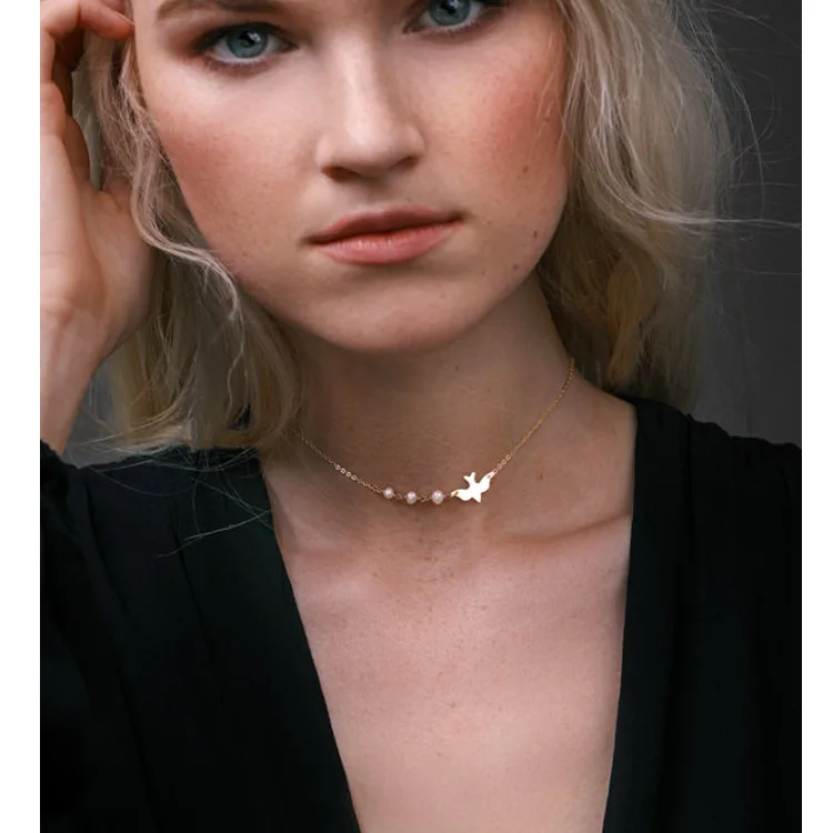Surou 2018 ювелирные изделия женские ГОЛУБИ Подвески Ожерелья Простые Модные