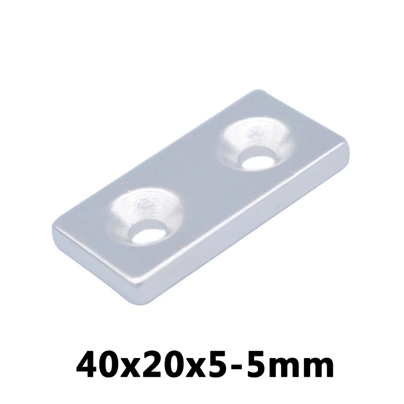 2pcs N35 Big Super Strong Block magnetic Magnet 40 x 20 x 5 mm Double hole 5 mm Rare Earth Bulkndfeb Neodymium magnets
2pcs N35 Big Super Strong Block magnetic Magnet 40 x 20 x 5 mm Double hole 5 mm Rare Earth Bulkndfeb Neodymium magnets