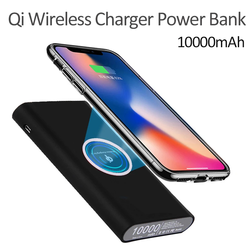 10000mAh Universal Phone Powerbank Battery Charger For iPhone X 8 Plus Qi Wireless Charger Power Bank For Samsung S8 S7 Note 8
10000mAh Universal Phone Powerbank Battery Charger For iPhone X 8 Plus Qi Wireless Charger Power Bank For Samsung S8 S7 Note 8