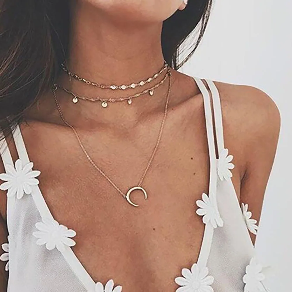 KINFOLK New Vintage Multilayer Gold Crystal Moon Chain Necklaces & Pendants For Women Fashion Choker Necklace Jewelry Gifts 2019
KINFOLK New Vintage Multilayer Gold Crystal Moon Chain Necklaces & Pendants For Women Fashion Choker Necklace Jewelry Gifts 2019