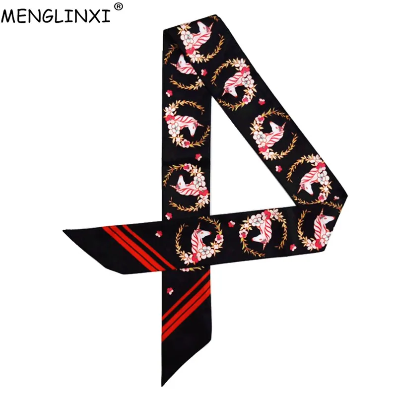 2019 New Skinny Scarf Horse Floral Print Silk Scarf Women Luxury Brand Scarf Bag Ribbons Fashion Small Long Head Scarves
2019 New Skinny Scarf Horse Floral Print Silk Scarf Women Luxury Brand Scarf Bag Ribbons Fashion Small Long Head Scarves