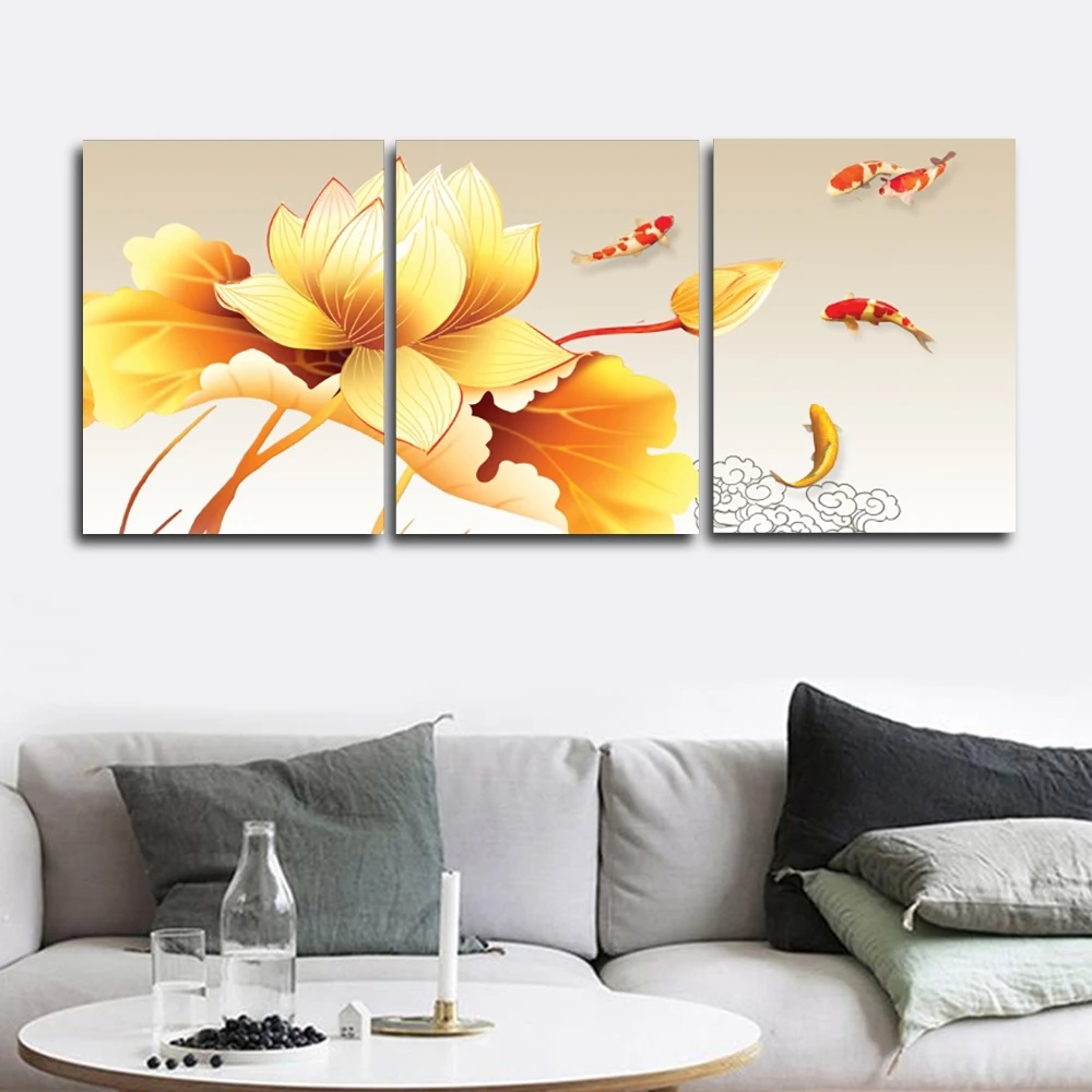 Golden Lotus and Goldfi Wall Picture Poster Print Canvas Painting Calligraphy Decor for Living Room Bedroom Home Decor Frameless
Golden Lotus and Goldfi Wall Picture Poster Print Canvas Painting Calligraphy Decor for Living Room Bedroom Home Decor Frameless