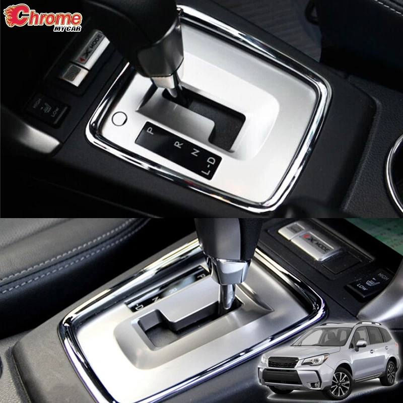 

For Subaru Forester SJ Chrome Gearshift Shift Gear Panel Bezel Cover Trim Car Accessories Sticker Kit 2014 2015 2016 2017 2018