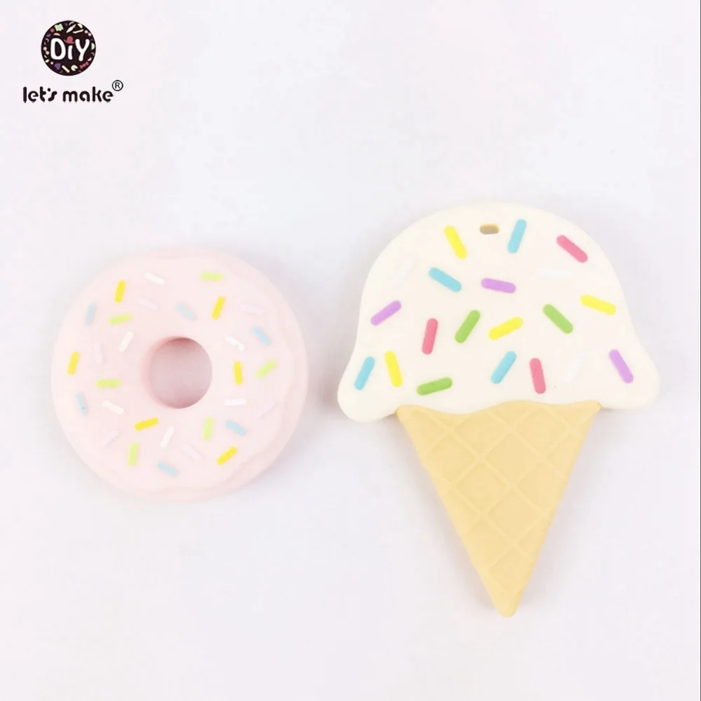 Let's Make Silicone Ice Cream And Donut Teether 10pcs Food Grade Teether BPA Free Accessory DIY Crafts Teething Necklace Teether
Let's Make Silicone Ice Cream And Donut Teether 10pcs Food Grade Teether BPA Free Accessory DIY Crafts Teething Necklace Teether
