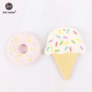 Let's Make Silicone Ice Cream And Donut Teether 10pcs Food Grade Teether BPA Free Accessory DIY Crafts Teething Necklace Teether
Let's Make Silicone Ice Cream And Donut Teether 10pcs Food Grade Teether BPA Free Accessory DIY Crafts Teething Necklace Teether