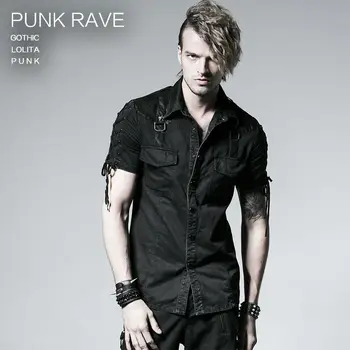 PUNK RAVE Men Punk Shirts Personality Casual Blouse Punk Rock Heavey Metal Black Men Tops Shirt Short Sleeve Summer Blouse 
PUNK RAVE Men Punk Shirts Personality Casual Blouse Punk Rock Heavey Metal Black Men Tops Shirt Short Sleeve Summer Blouse
