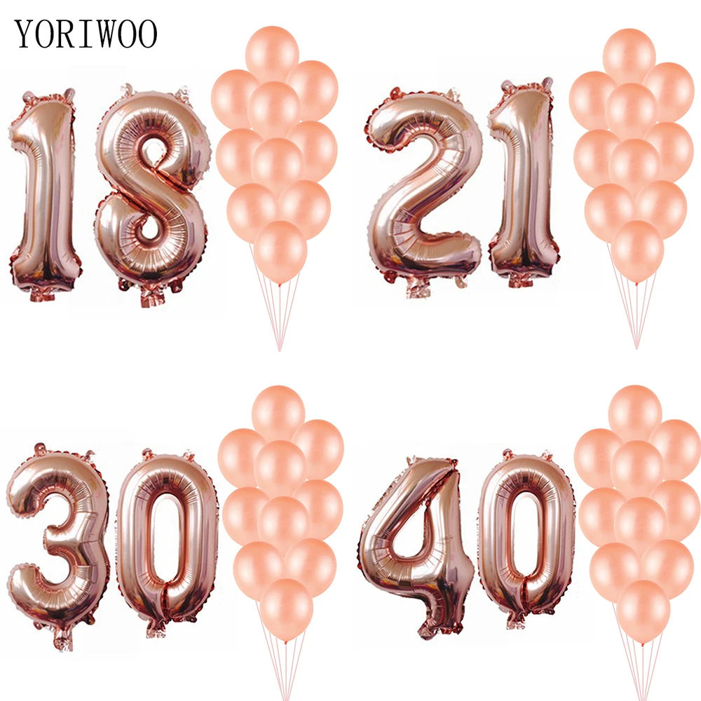 YORIWOO бокал для шампанского 16th 18th 21st 30th 40th на день рождения воздушные шары из