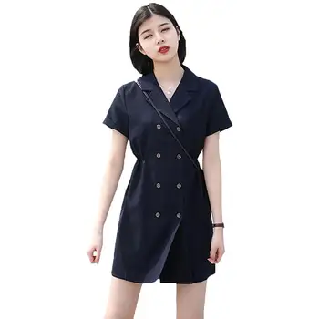 Women Casual Slim Double Breasted Dress Ladies Half Sleeve Turn Down Collar Elegant Dress 2019 New Fashion Women Mini Dress D91
Women Casual Slim Double Breasted Dress Ladies Half Sleeve Turn Down Collar Elegant Dress 2019 New Fashion Women Mini Dress D91