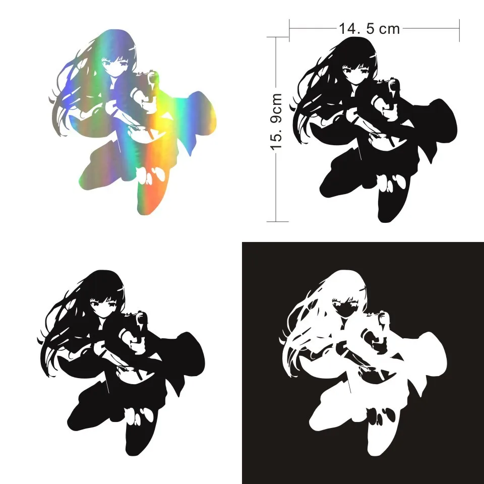 Cunymagos Manga Anime Fashion Car Sticker Motorcycle Car-Styling Decal Sticker for Car Body Window Wall BlackSilver 14.515 (2)