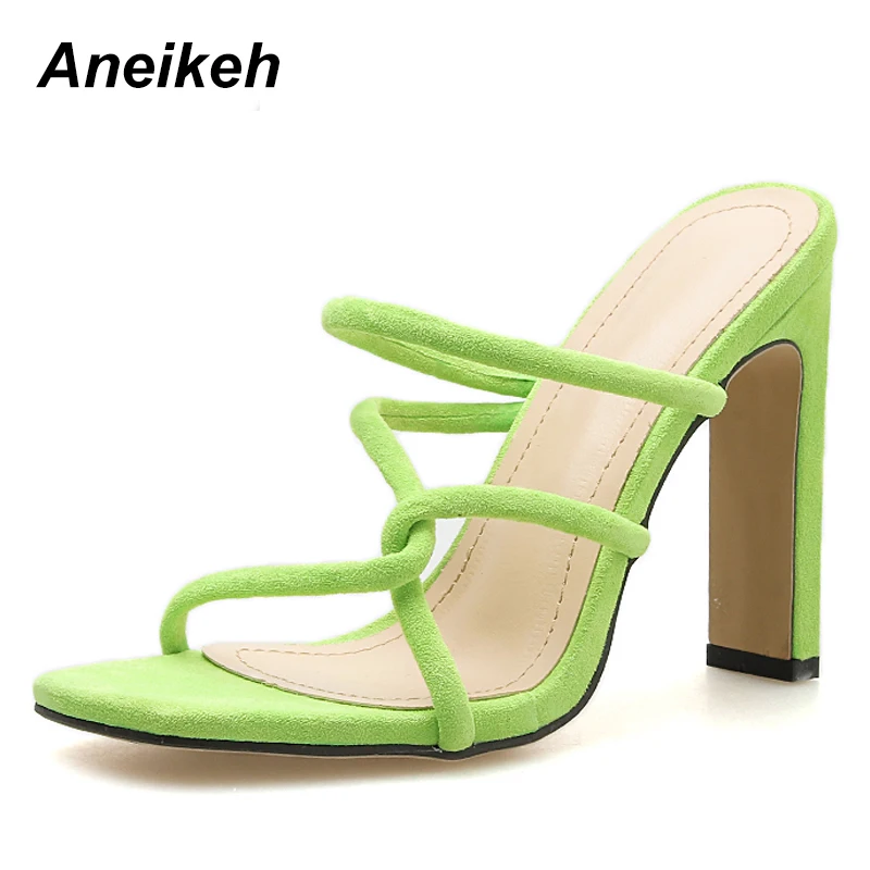 Aneiki 2019 New Summer Ladies Slippers Casual Fashion Suede Square Head Outer Wear Open Toe Shallow Mouth With High Heel Slipper
Aneiki 2019 New Summer Ladies Slippers Casual Fashion Suede Square Head Outer Wear Open Toe Shallow Mouth With High Heel Slipper
