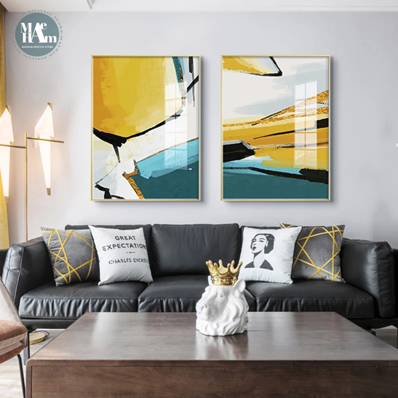 Nordic hand-painted block line wall art Canvas Painting Prints Abstract color Posters for Living Room Morden contracted Decor
Nordic hand-painted block line wall art Canvas Painting Prints Abstract color Posters for Living Room Morden contracted Decor