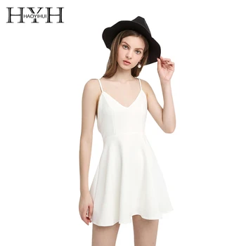 HYH HAOYIHUI Spaghetti Strap Sexy And Clud A-Line Dress Soild Sleeveless Empire V-Neck 2018 Summer New Arrival Dress For Femme 
HYH HAOYIHUI Spaghetti Strap Sexy And Clud A-Line Dress Soild Sleeveless Empire V-Neck 2018 Summer New Arrival Dress For Femme