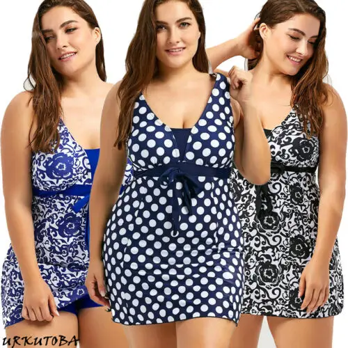 Women Dot/ Floral Print Swimwear Tankini Plus Size Swim Dress Beachwear Swimsuit CA One-piece Bathing Suit
Women Dot/ Floral Print Swimwear Tankini Plus Size Swim Dress Beachwear Swimsuit CA One-piece Bathing Suit