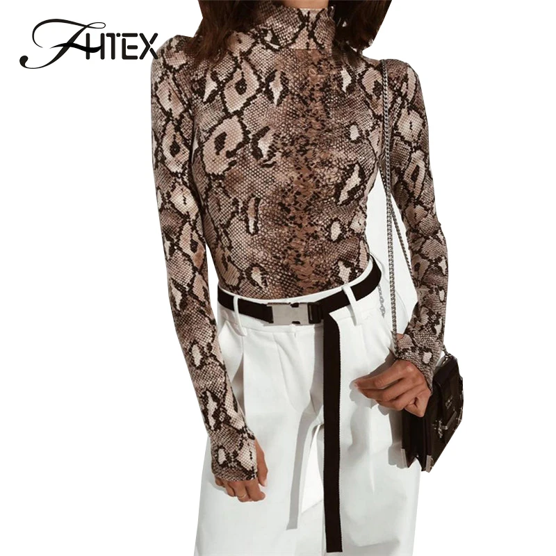 FHTEX Women Retro Snake Print Turtleneck Autumn Winter Bodysuits Fashion Long Sleeve Slim Casual Rompers Tight Stretch Overalls
FHTEX Women Retro Snake Print Turtleneck Autumn Winter Bodysuits Fashion Long Sleeve Slim Casual Rompers Tight Stretch Overalls