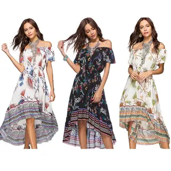 Women's Dresses 2019 New European and American Irregular Dresses Short-sleeve Printed One-character Shoulder Tight-waisted Dress
Women's Dresses 2019 New European and American Irregular Dresses Short-sleeve Printed One-character Shoulder Tight-waisted Dress