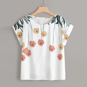 Fashion Women Tops Plus Size Casual Tops Floral Print Summer O-Neck Blouse Korean Style Women Roupas Feminina
Fashion Women Tops Plus Size Casual Tops Floral Print Summer O-Neck Blouse Korean Style Women Roupas Feminina