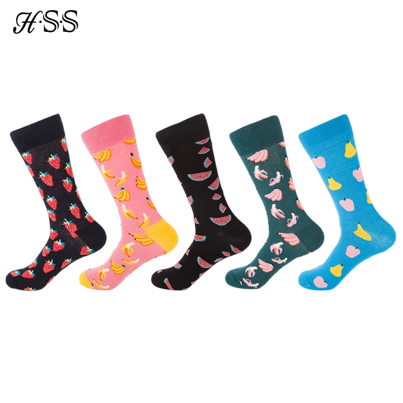 HSS Brand 5Pairs/lot Men's Cotton Happy Socks Funny Combed Colorful fruit Pattern Long Sock Skateboard Casual Socks for Men
HSS Brand 5Pairs/lot Men's Cotton Happy Socks Funny Combed Colorful fruit Pattern Long Sock Skateboard Casual Socks for Men