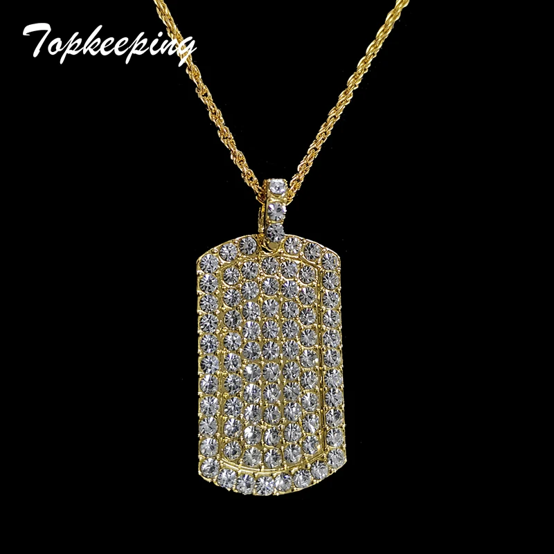 Mens Fashion Jewelry Luxury Rhinestone Gold Color Plated Iced Out Square Dog Tag Pendant Cuban Chain Charm Necklace for Hip Hop
Mens Fashion Jewelry Luxury Rhinestone Gold Color Plated Iced Out Square Dog Tag Pendant Cuban Chain Charm Necklace for Hip Hop