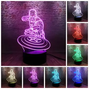 Marvels Captain America Figuras 3D Illusion NightLight LED 7 Colors Changing Light Avengers Endgame Captain Figure Toys
Marvels Captain America Figuras 3D Illusion NightLight LED 7 Colors Changing Light Avengers Endgame Captain Figure Toys