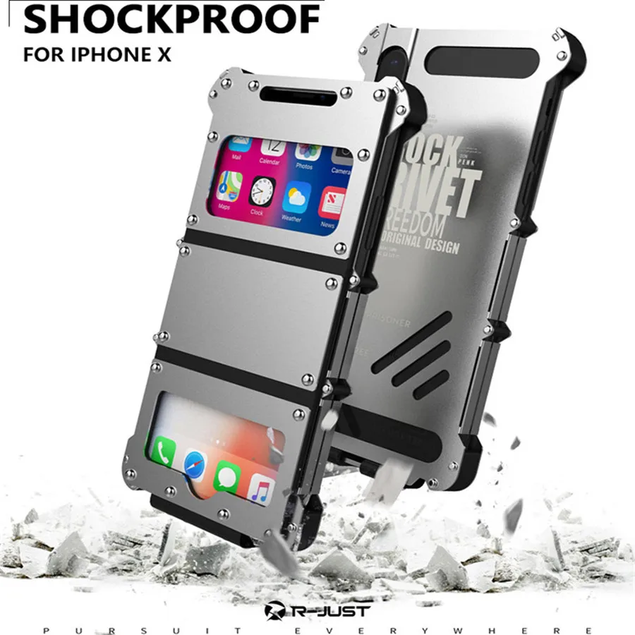 For iPhone X Original R-JUST Flip Case Iron Man Shockproof Metal Aluminum Anti-knock Case Cover for iPhone X For iPhone 10
For iPhone X Original R-JUST Flip Case Iron Man Shockproof Metal Aluminum Anti-knock Case Cover for iPhone X For iPhone 10