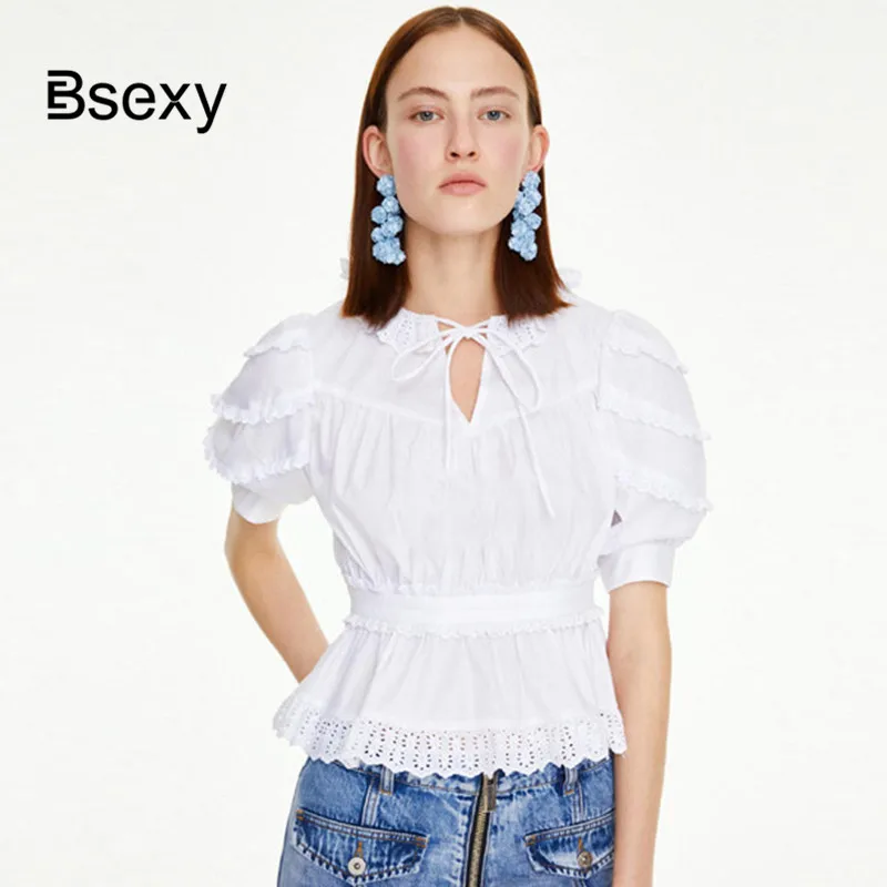 Women Cropped Blouse 2019 Summer Short Sleeve Ruffles Hollow Out Tunic Blouse Shirt Boho CHic Tops White Blouse Holiday Outfit
Women Cropped Blouse 2019 Summer Short Sleeve Ruffles Hollow Out Tunic Blouse Shirt Boho CHic Tops White Blouse Holiday Outfit
