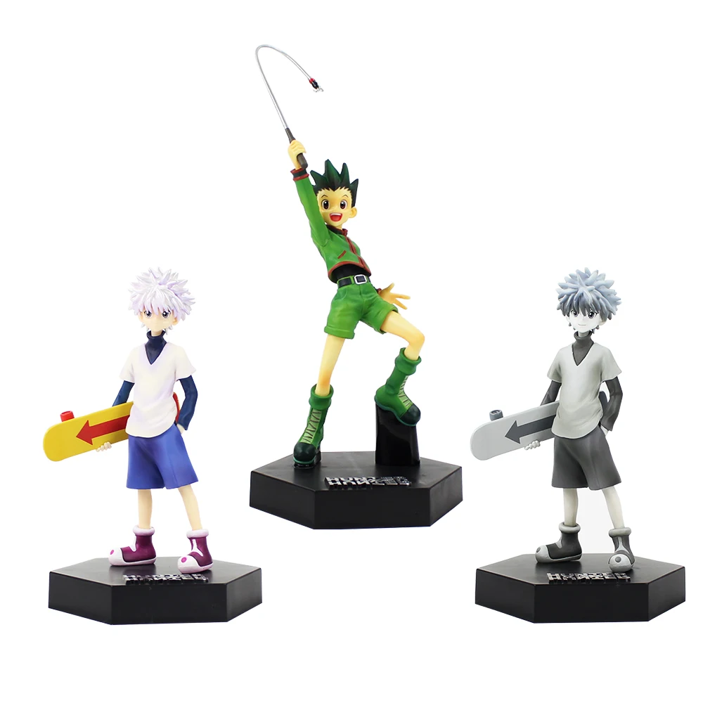 17 см Hunter X Gon Freecss Killua Zoldyck ПВХ экшн Фигурки игрушки Illumi Kulolo lushilufelu|Игровые фигурки и