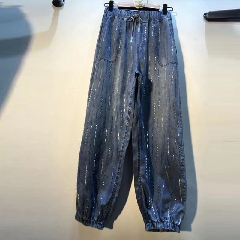 SuperAen Europe Fashion Women Jeans 2019 Spring and Summer Wild Casual New Ladies Jeans Drawstring Elastic Waist Harlan Pants
SuperAen Europe Fashion Women Jeans 2019 Spring and Summer Wild Casual New Ladies Jeans Drawstring Elastic Waist Harlan Pants