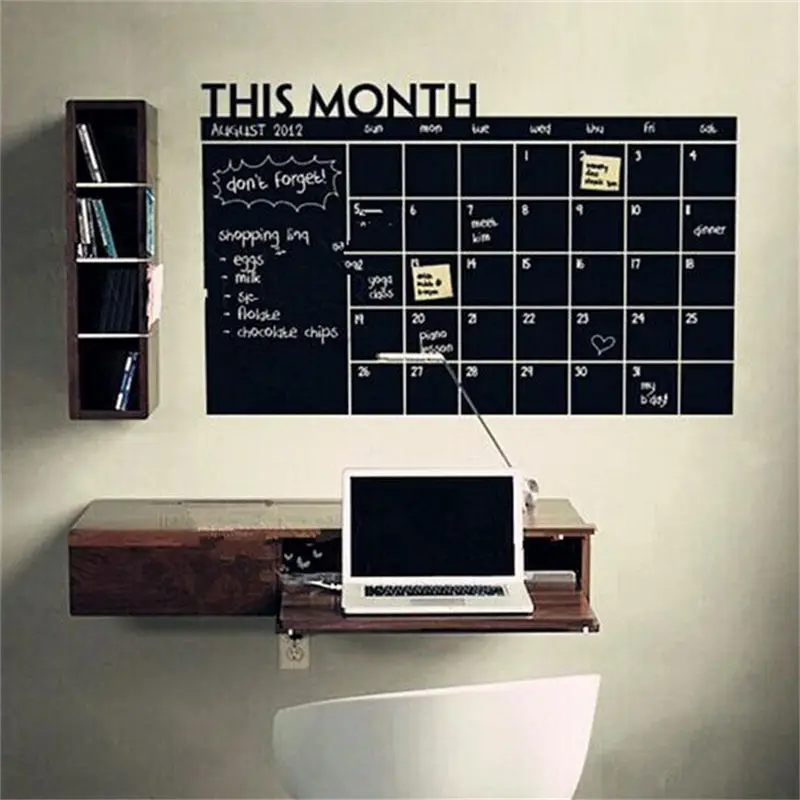 

Monthly chalkboard Chalk Board Blackboard Removable Wall Sticker Month Plan Calendar Memo DIY 60cm x Wallpapers 92cm