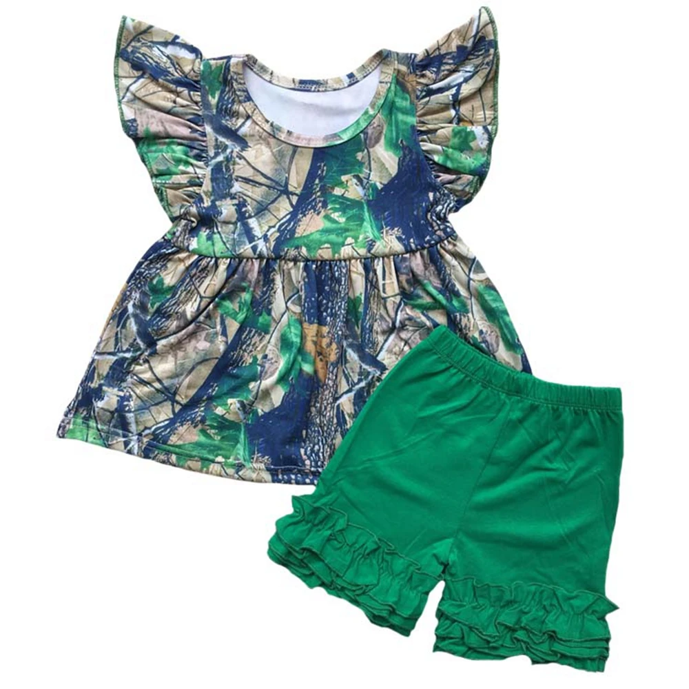 Camo Sleeveless Flutter Romper tops with ruffle shorts Baby Sleeper Clothes Manyn Design Clothing set
Camo Sleeveless Flutter Romper tops with ruffle shorts Baby Sleeper Clothes Manyn Design Clothing set