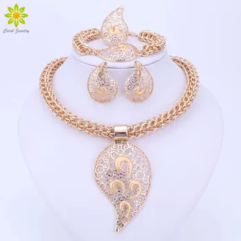 Gold Color Jewelry Set Costume Design Big Pendant Necklace Set Bridal Gift Nigerian Wedding African Beads Jewelry Set
Gold Color Jewelry Set Costume Design Big Pendant Necklace Set Bridal Gift Nigerian Wedding African Beads Jewelry Set
