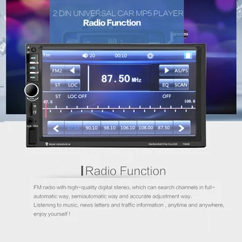 2 Din Car Audio Player 7" Autoradio Car Radio MP5 Player Multimedia Video Entertainment Support Rearview Camera Microphone BT
2 Din Car Audio Player 7" Autoradio Car Radio MP5 Player Multimedia Video Entertainment Support Rearview Camera Microphone BT