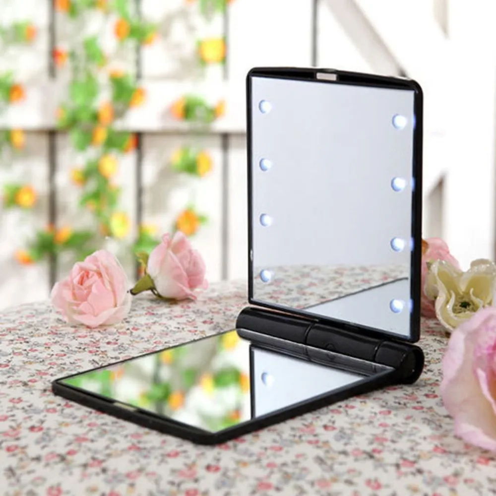 Lady Cosmetic Vanity Mirror Compact Folding Portable Pocket LED Make Up Mirror Gift 8 Built-in LED Lighting Bulbs
Lady Cosmetic Vanity Mirror Compact Folding Portable Pocket LED Make Up Mirror Gift 8 Built-in LED Lighting Bulbs