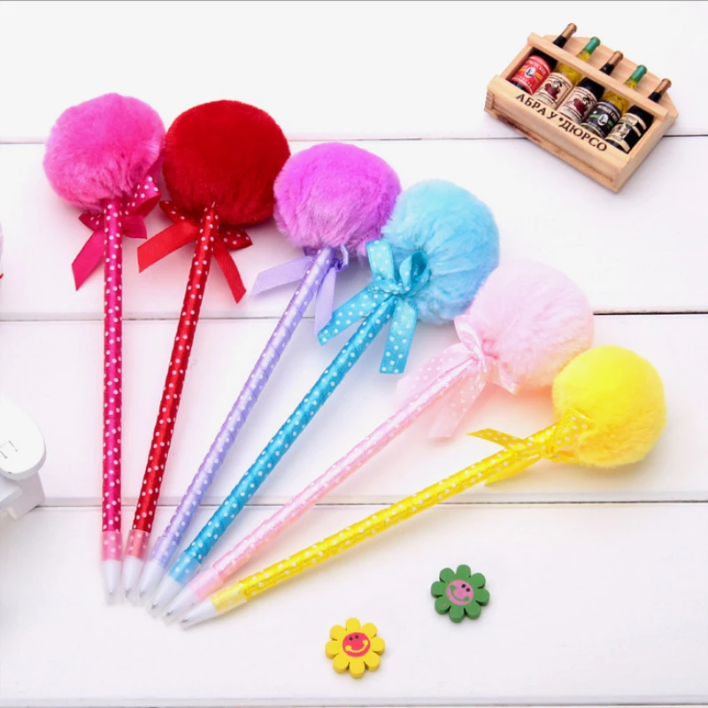 1pc New Novelty Bow Plush Fur Ball Pen Stationery Blue Ink Ballpoint Pen For Girls Gift Office school supplies Random Color
1pc New Novelty Bow Plush Fur Ball Pen Stationery Blue Ink Ballpoint Pen For Girls Gift Office school supplies Random Color