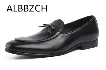 ALBBZCH Slip-on Dress Men Shoes Fashion Bow Design Genuine Leather Casual Shoes Men's Pointed Toes Office Work Shoes Black Brown
ALBBZCH Slip-on Dress Men Shoes Fashion Bow Design Genuine Leather Casual Shoes Men's Pointed Toes Office Work Shoes Black Brown