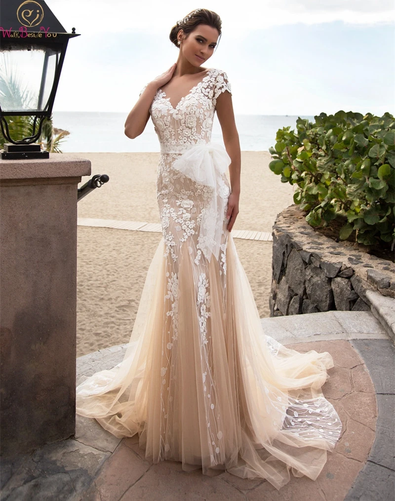 Mermaid Wedding Dresses 2019 New Style Elegant Lace Appliques With Tulle Short Sleeve Bridal Dresses Custom Long Wedding Gowns
Mermaid Wedding Dresses 2019 New Style Elegant Lace Appliques With Tulle Short Sleeve Bridal Dresses Custom Long Wedding Gowns