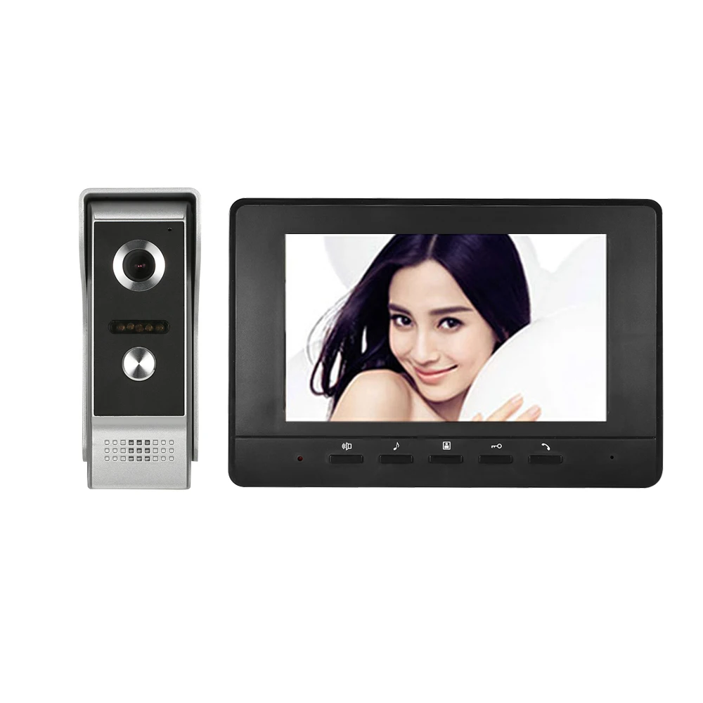 XINSILU New Arrival 7"TFT Wired Color Video Door Phone Indoor Monitor+Rainproof Outdoor Camera Visual Intercom Remote Unlock 1V1 |