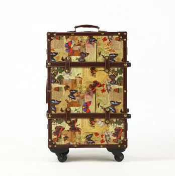 20"22"24" Inches women butterfly rolling luggage spinner hardside vintage suitcases Pu leather 
20"22"24" Inches women butterfly rolling luggage spinner hardside vintage suitcases Pu leather