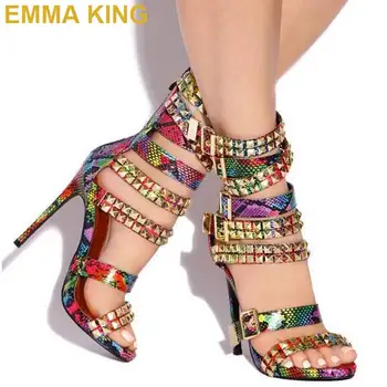Rivets Studded Gladiator Sandals Summer Women High Heels Roman Sandals Buckle Strap Ladies Shoes Sexy Sandals Woman 2019
Rivets Studded Gladiator Sandals Summer Women High Heels Roman Sandals Buckle Strap Ladies Shoes Sexy Sandals Woman 2019